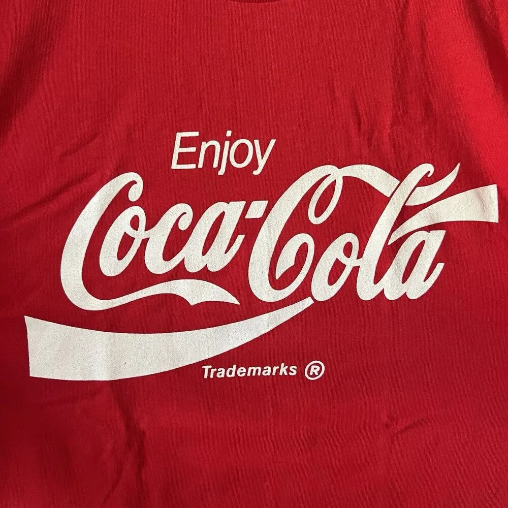Vintage Coca Cola Shirt Medium Made in USA 90's Single Stitch Hanes Heavy Weight